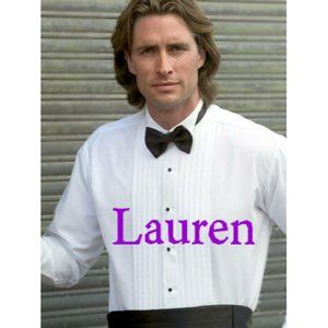 NEW RALPH LAUREN 100% COTTON Wing Tuxedo Tux Shirt
